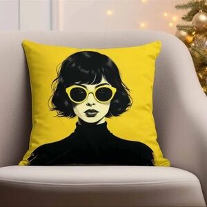 NEW: Modern BOHO Style Cushion Cover, 17.72x17.72in with Printed Pattern